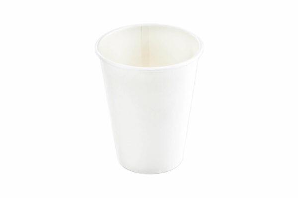 12<small>oz</small> Plain White Single <br>Wall Paper Cup