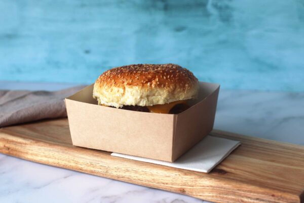 4" Kraft Burger <br>Tray - Image 3