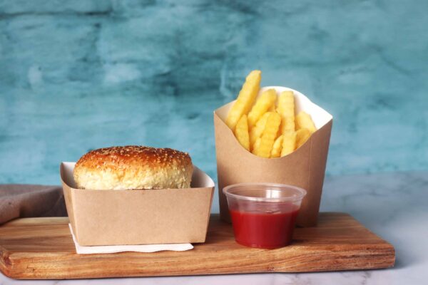 4" Kraft Burger <br>Tray - Image 4